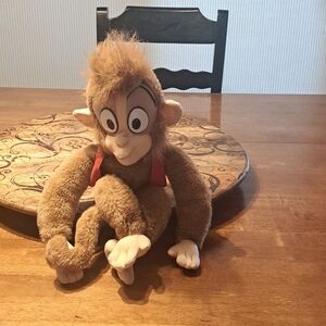Vintage 1992 Disney Aladdin Abu 14-15" Stuffed Monkey with Red Vest Mattel
